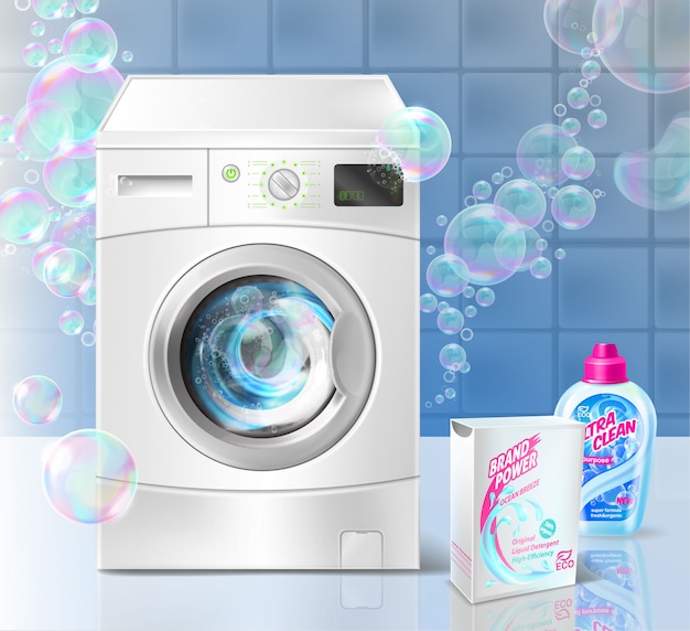 promotion-banner-liquid-detergent-laundry-with-washing-machine-soap-bubbles_1441-1627